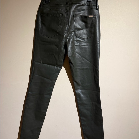 White House Black Market Dark Green Faux Leather Coated Pants - Picture 9 of 11